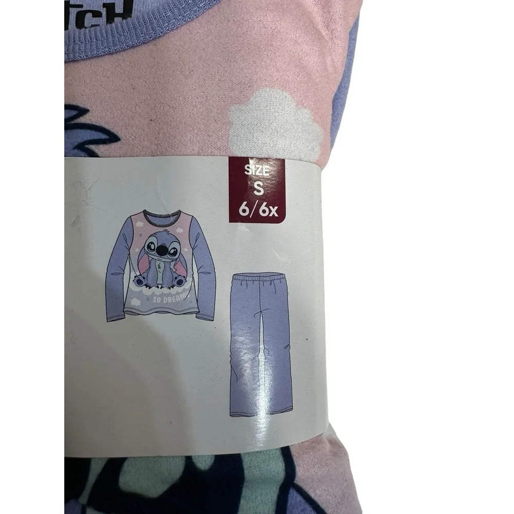 stitch girls sleepwear pajamas outfit long sleeve pants‎ size small 6 6x